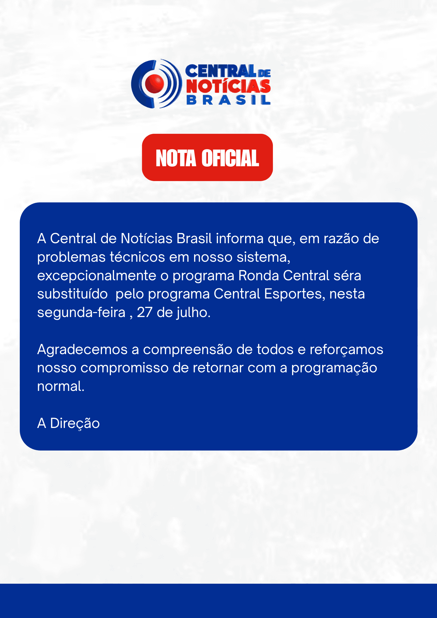 NOTA OFICIAL – RONDA CENTRAL