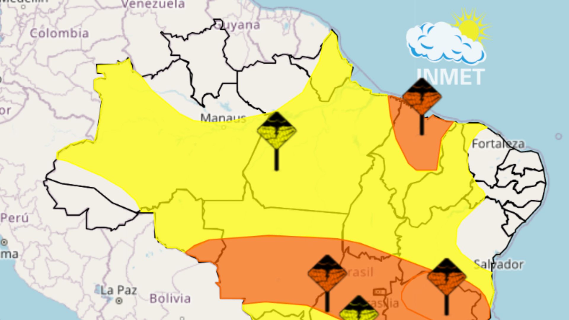 Alertas são emitidos para o norte e sul do MA até esta quinta, 09
