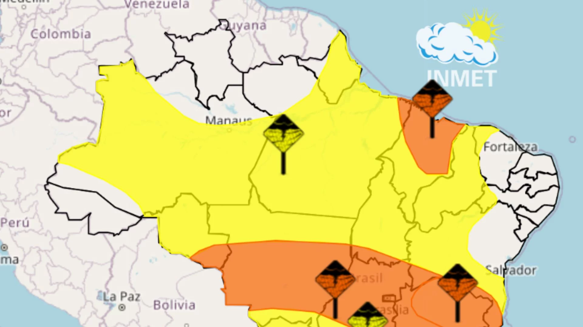 Alertas são emitidos para o norte e sul do MA até esta quinta, 09