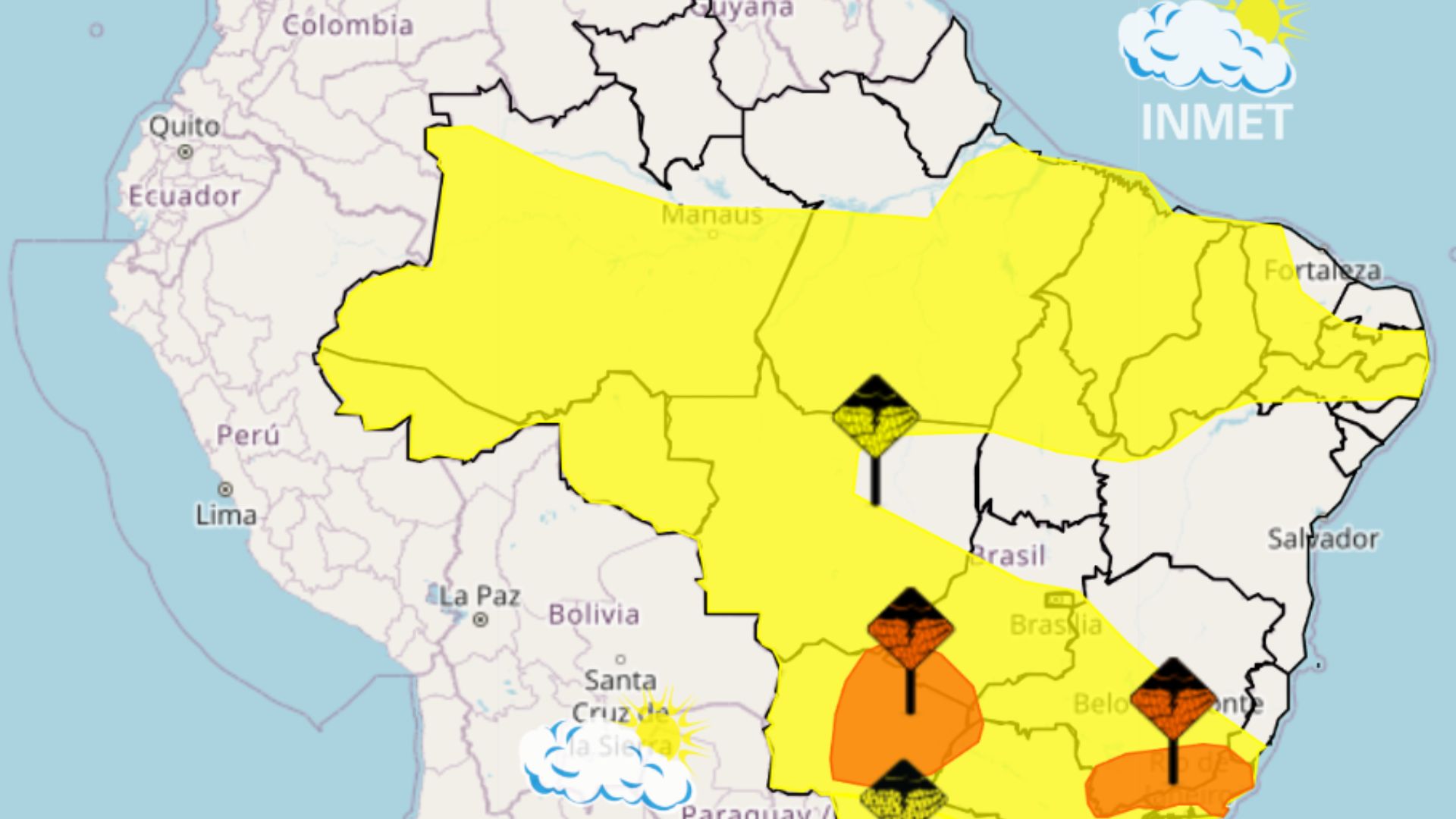 Todo o MA entra em alerta amarelo para chuvas até terça, 28