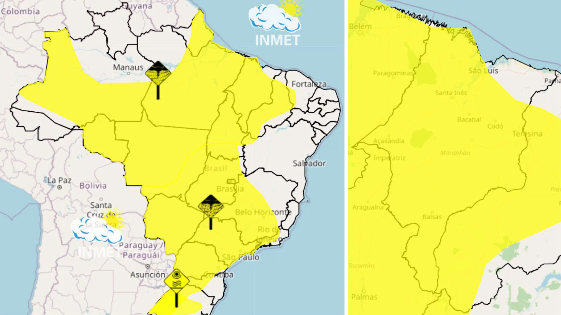 São Luís e mais de 190 cidades voltam ao alerta amarelo