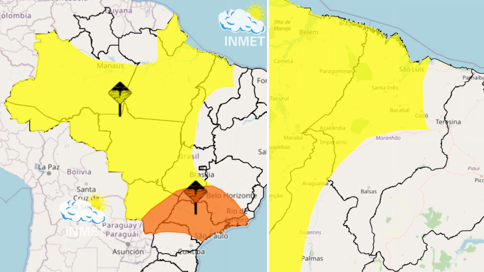 Mais de 150 cidades em alerta para chuvas até esta segunda, 27