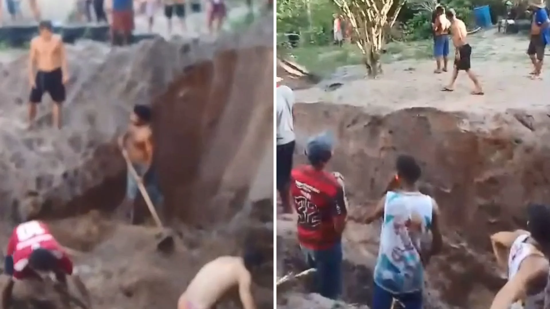 VÍDEO: Trabalhadores são soterrados, na zona rural de Morros
