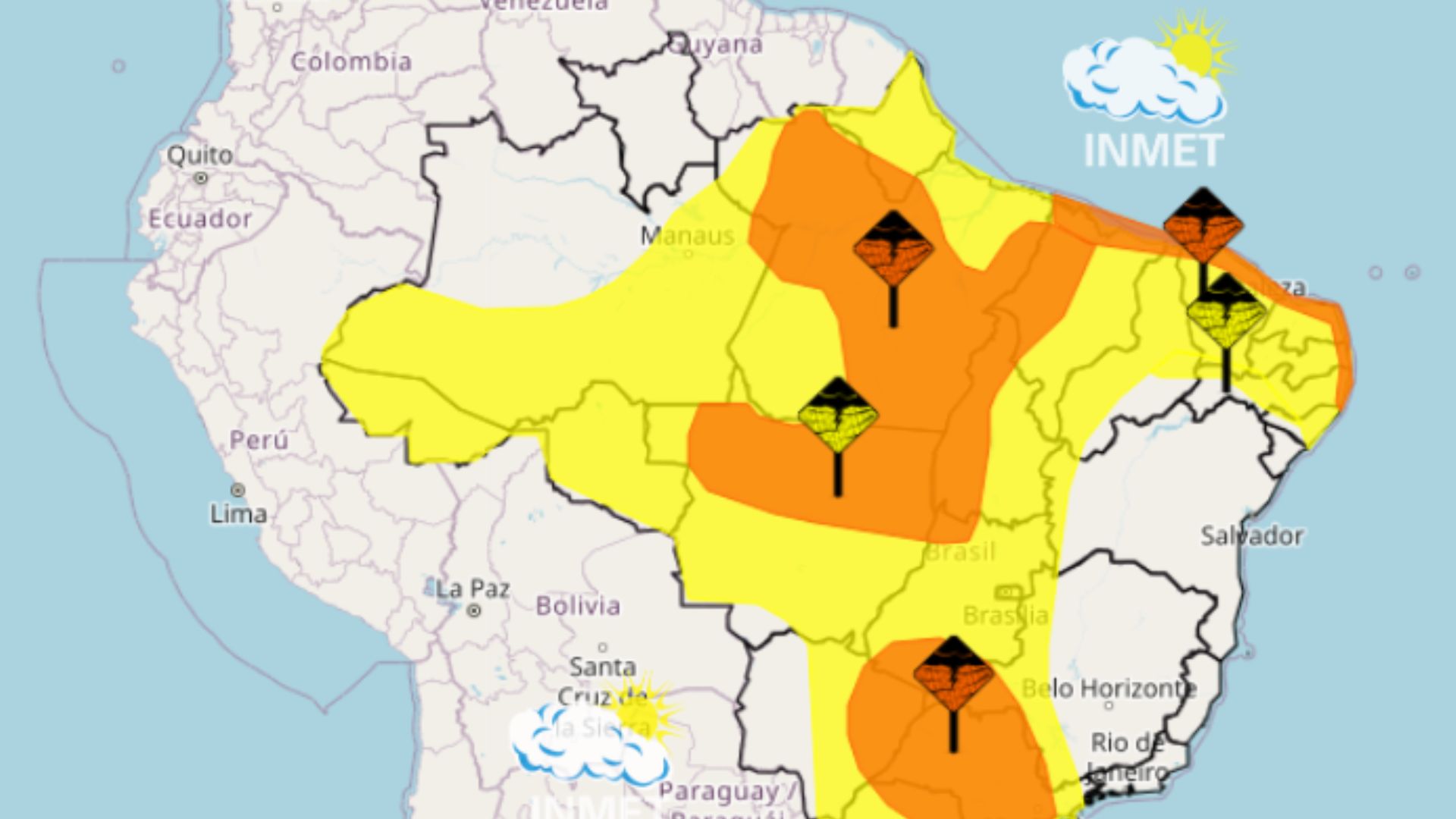 INMET emite novos alertas para chuvas no Maranhão