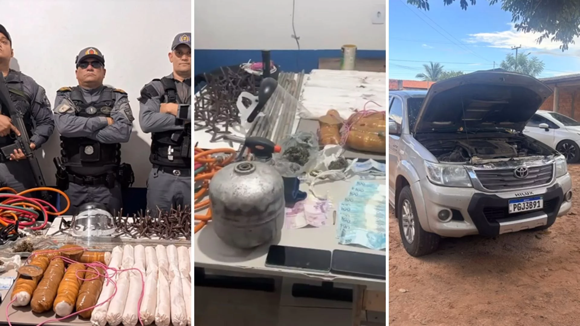 VÍDEO: Assaltantes de banco são presos com explosivos no Maranhão