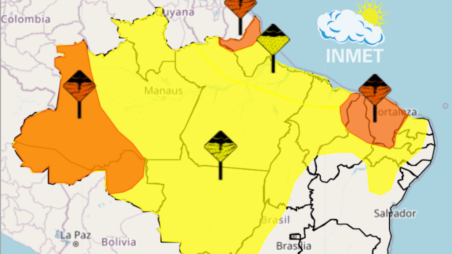 MA tem alerta laranja para mais de 20 cidades nesta segunda (10)