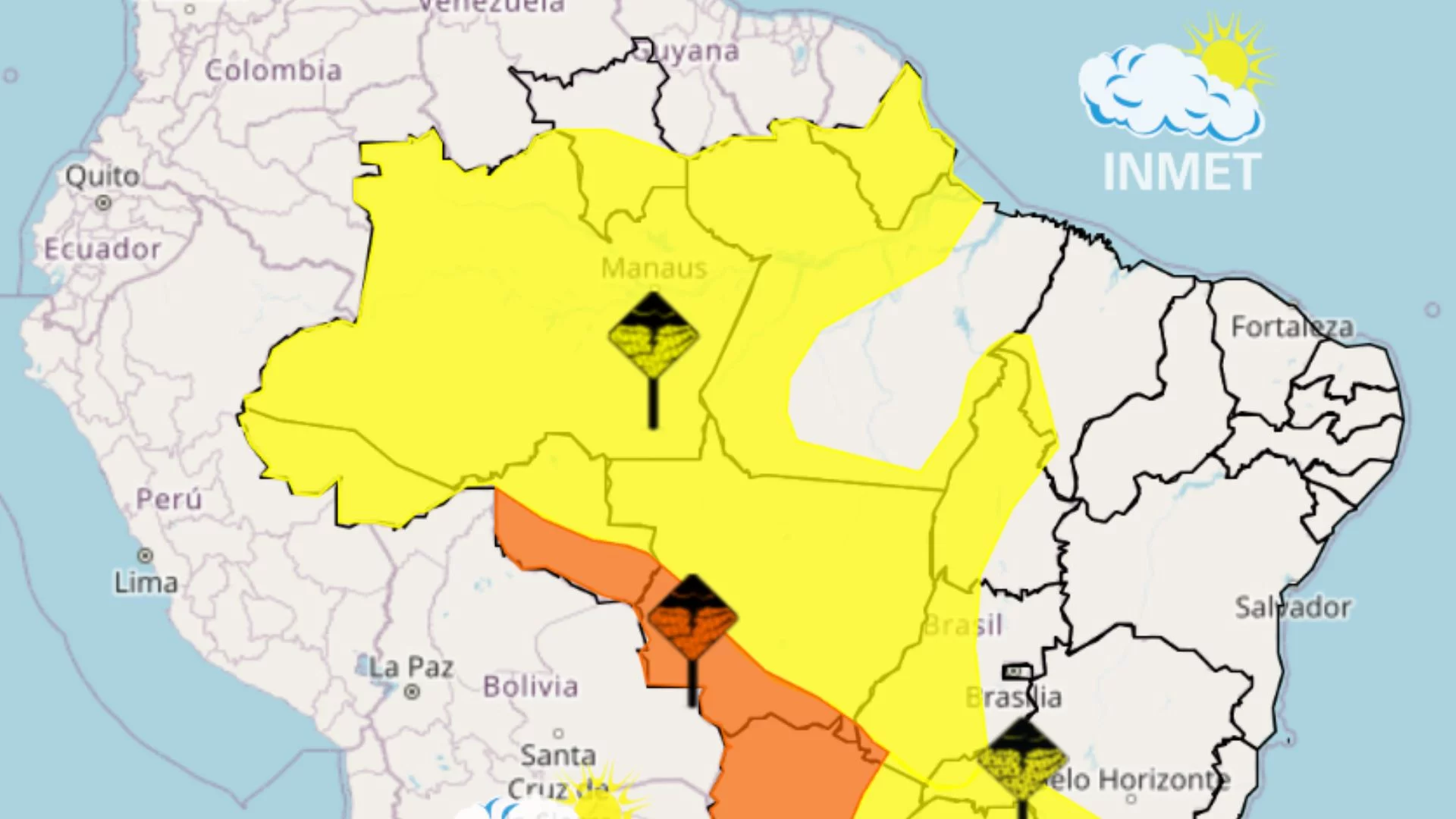 MA tem 24 cidades em alerta amarelo nesta segunda (31)