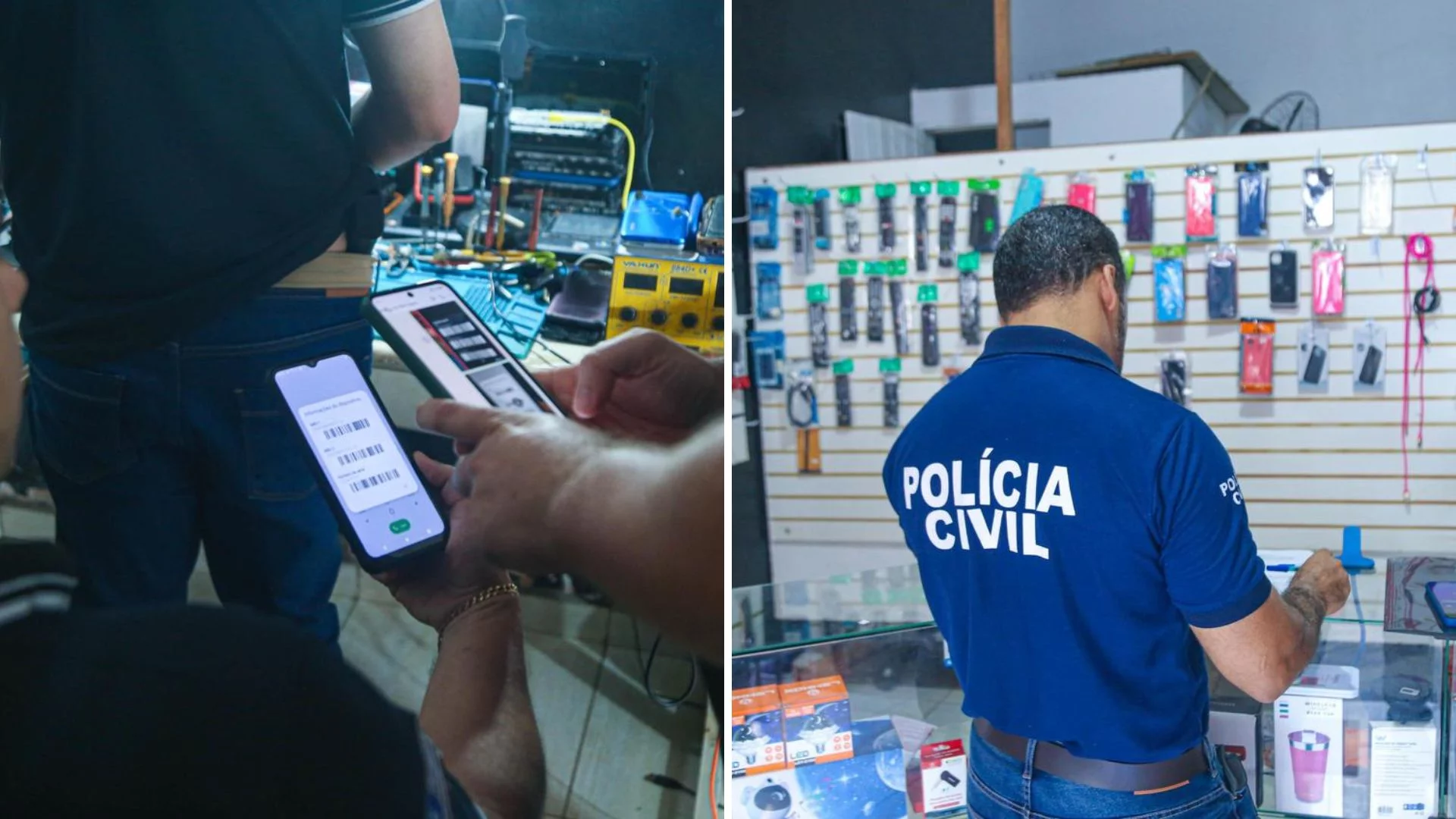 Estabelecimentos são alvos de operação contra comercialização de celulares roubados