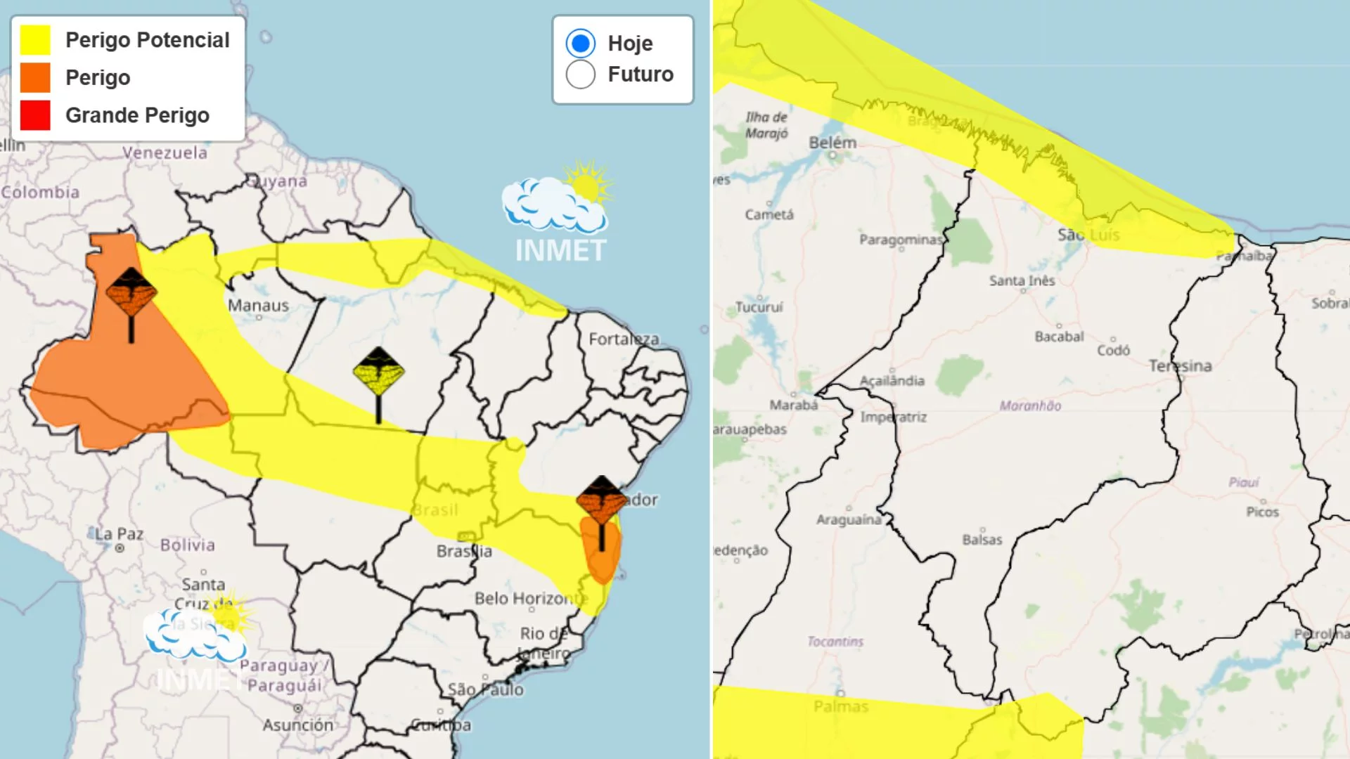 MA tem 48 municípios do litoral com alerta de chuva nesta terça (29)