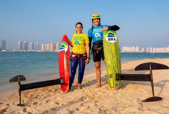 Bruno Lobo e Socorro Reis treinam para a disputa da Fórmula Kite