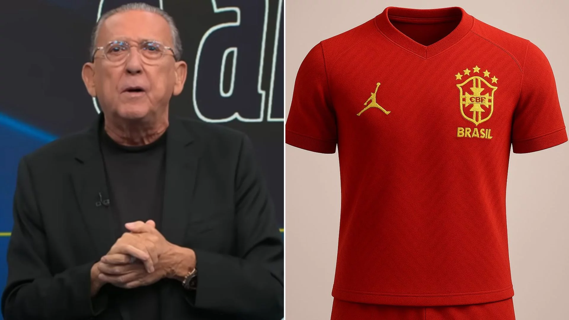 “Um crime”, diz Galvão Bueno sobre camisa vermelha da Seleção Brasileira