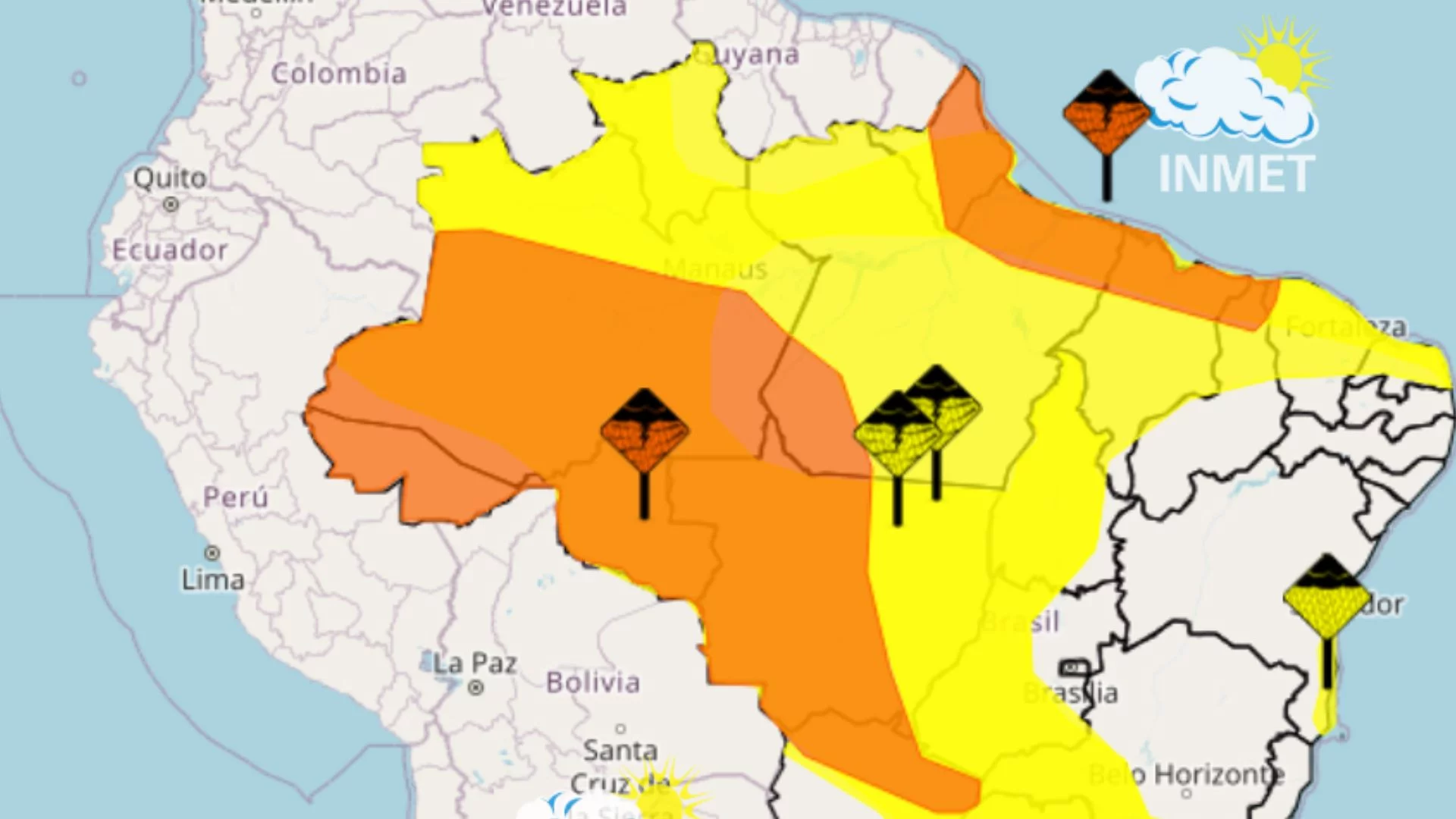 Alertas laranja e amarelo são emitidos ao MA nesta quarta (09)