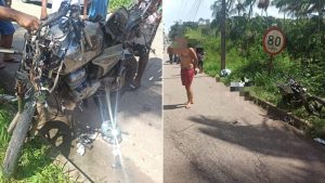 Motociclista morre ao invadir contramão e colidir com caminhão na BR-402