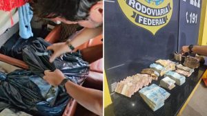 VÍDEO: PRF apreende 240 tabletes de cocaína dentro de veículo, na BR-135