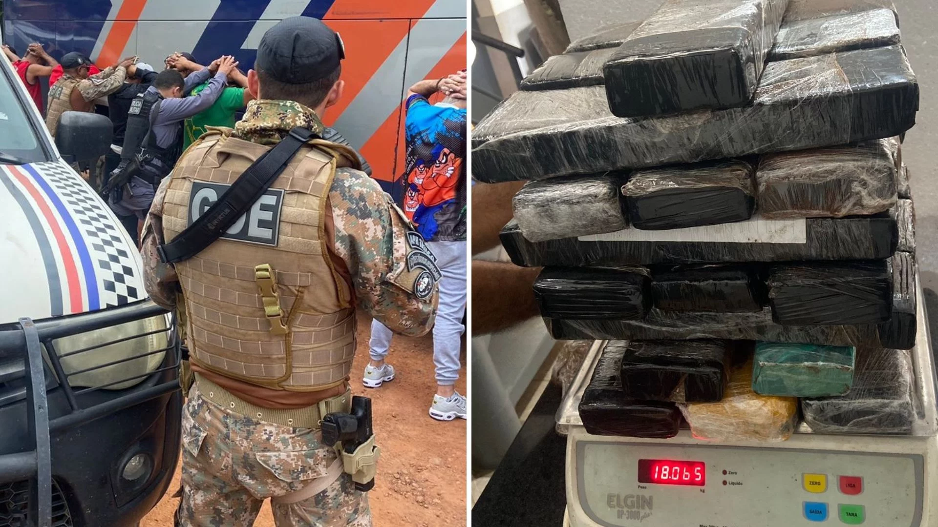 Polícia apreende 18kg de droga em ônibus de turismo no MA