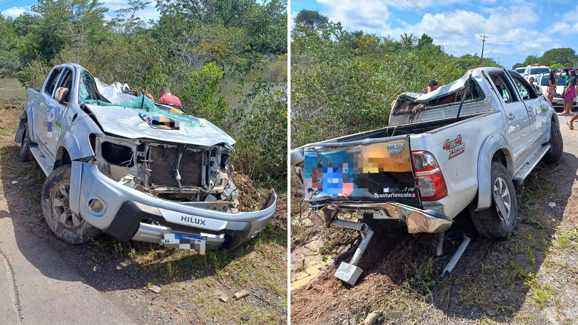 VÍDEO: Turistas franceses morrem após pneu de caminhonete sacar e veículo capotar na BR-402
