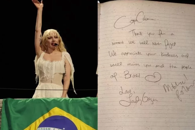 Lady Gaga surpreende com recado ao Brasil em livro do Copacabana Palace