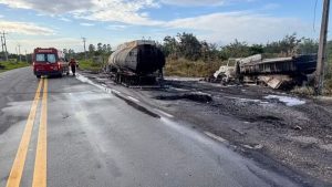 VÍDEO: Motorista morre após caminhão-tanque explodir no MA