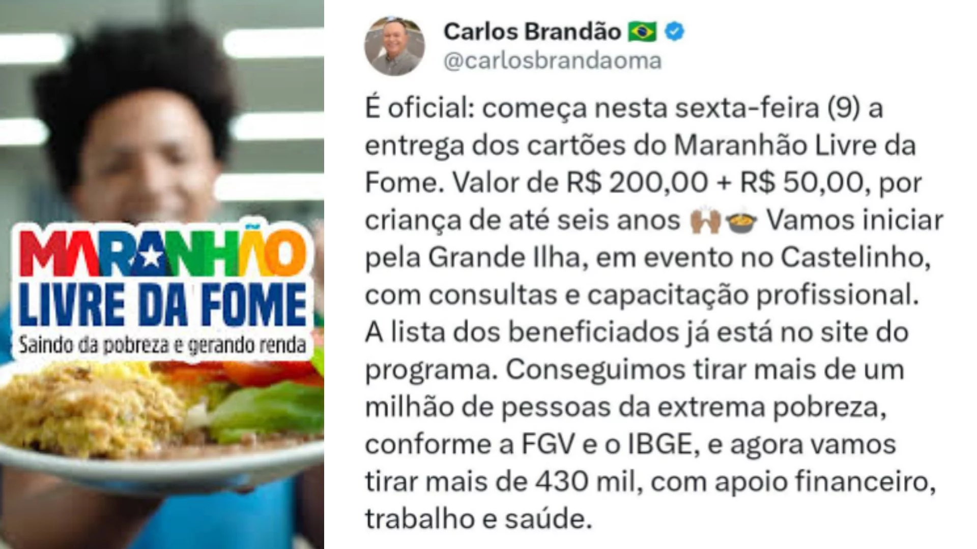 Famílias maranhenses de baixa renda recebem cartão com auxílio nesta sexta-feira (9)