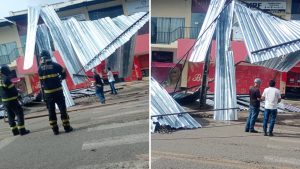 Ventania derruba telhado de ponto comercial em São Luís