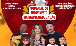 Arraial do Movimento Solidariedade será realizado dia 20 com diversas atrações