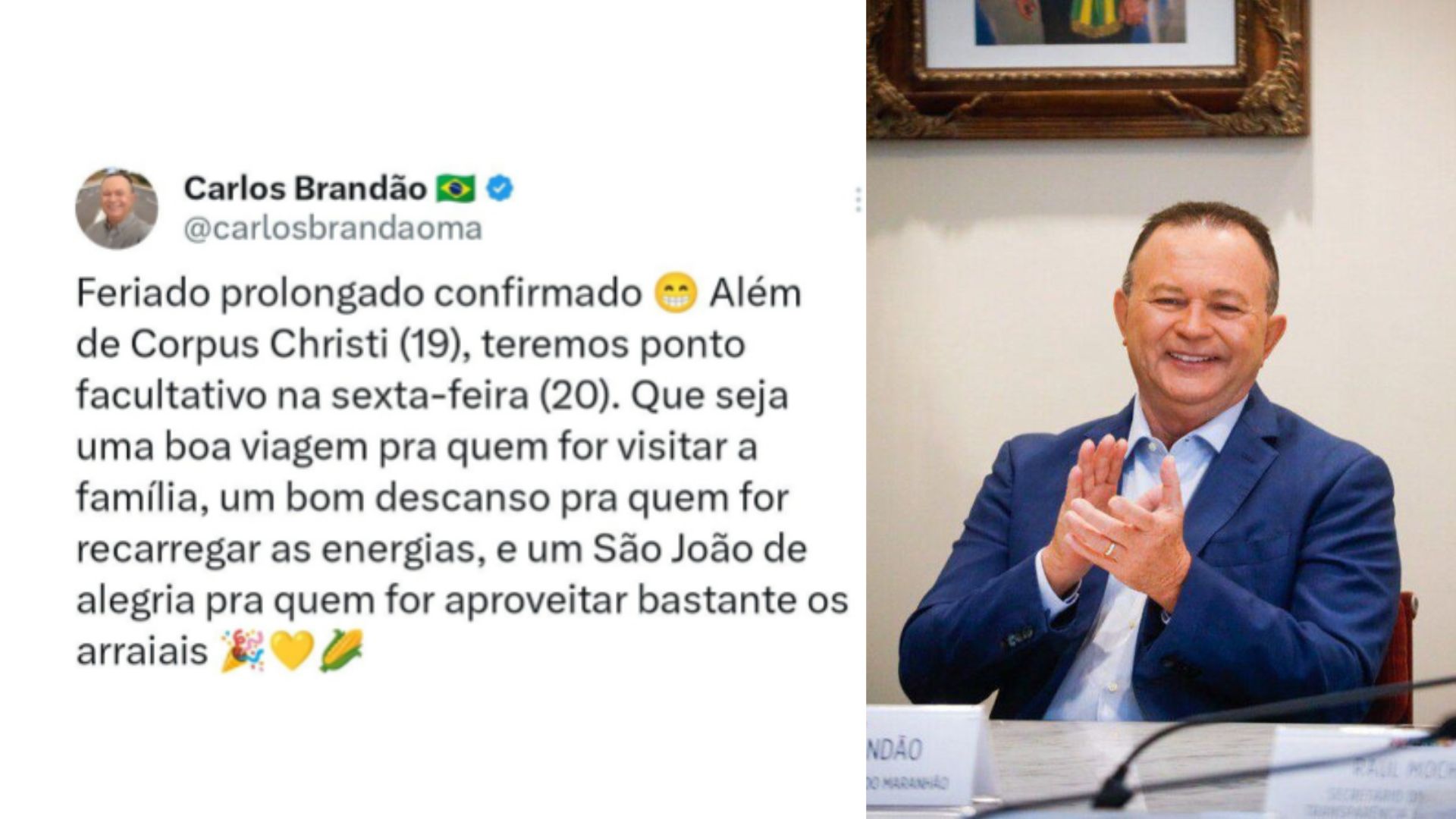 Servidores do Maranhão terão feriado prolongado na próxima semana
