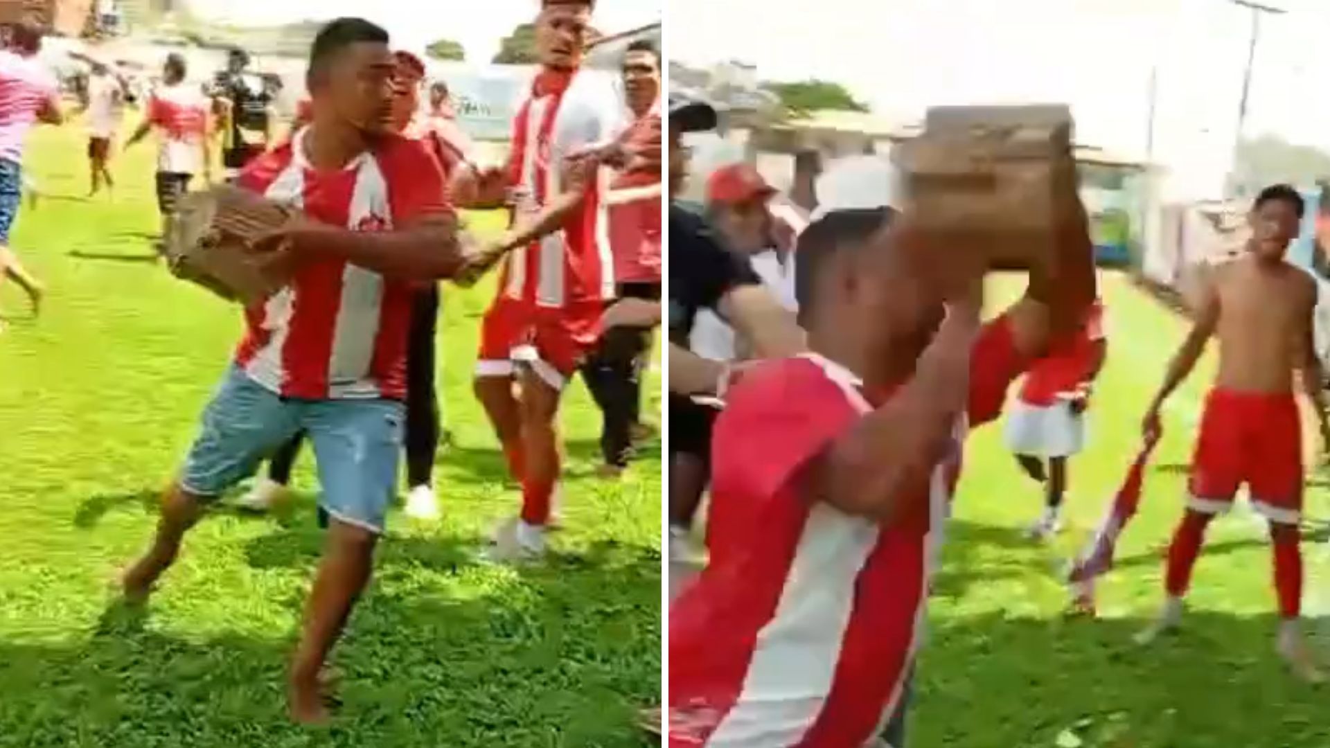VÍDEO: Árbitro leva pedrada na cabeça após partida de futebol
