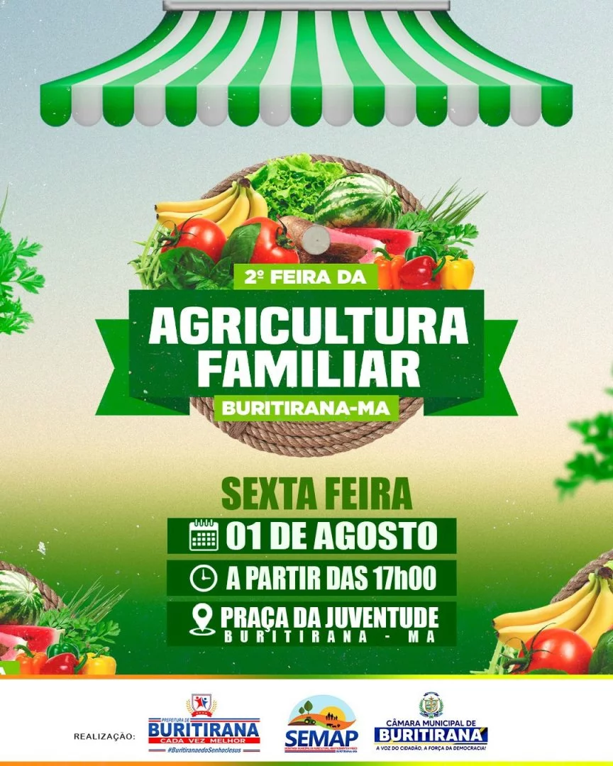 Prefeitura de Buritirana convida para a 2ª Feira da Agricultura Familiar