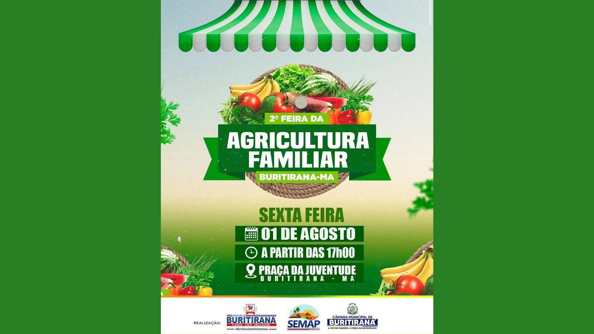 Buritirana realizará 2ª Feira da Agricultura Familiar