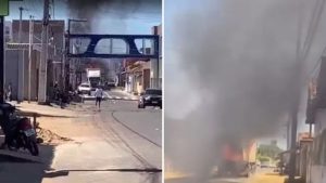 VÍDEO: Motorista dirige caminhão pegando fogo por ruas de Balsas
