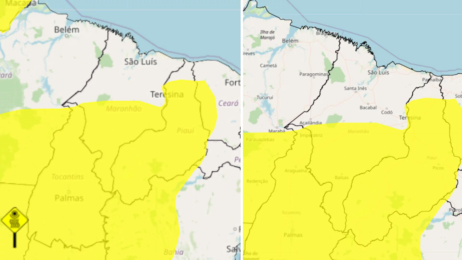 MA tem alerta climático para 71 municípios nesta segunda (21)