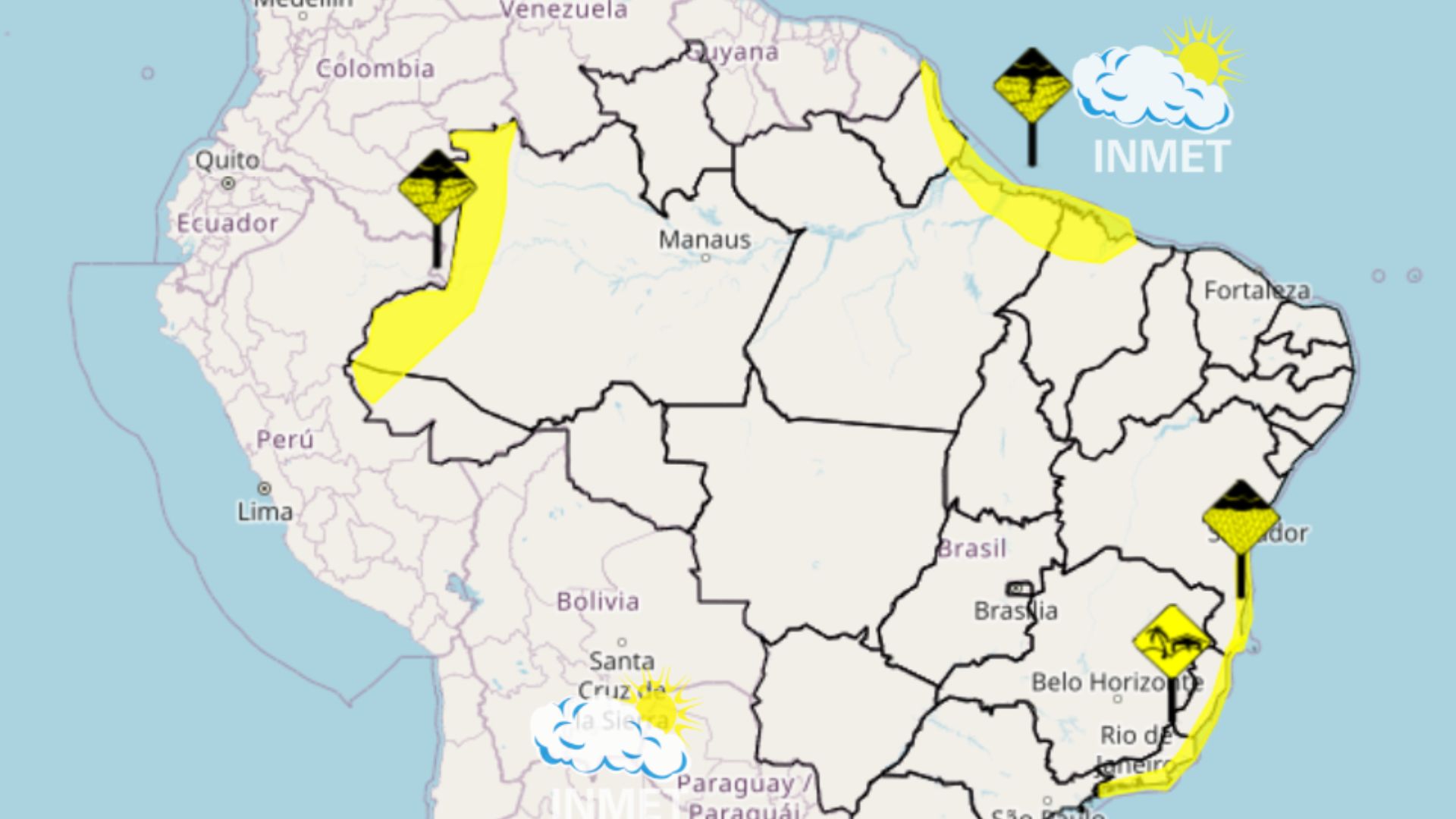 Alerta amarelo: 64 cidades do MA com risco de chuvas fortes