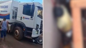 VÍDEO: Pai e filho morrem atropelados por caçamba
