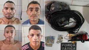 Quarteto é preso por roubo a oficina mecânica