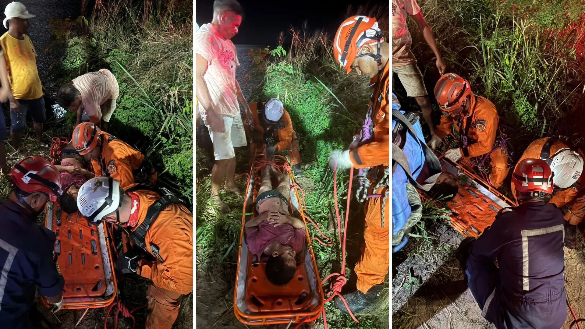 Homem é resgatado após cair em ribanceira de 150 metros