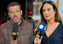 Repórter da Record é empurrada ao vivo por colega da Band 