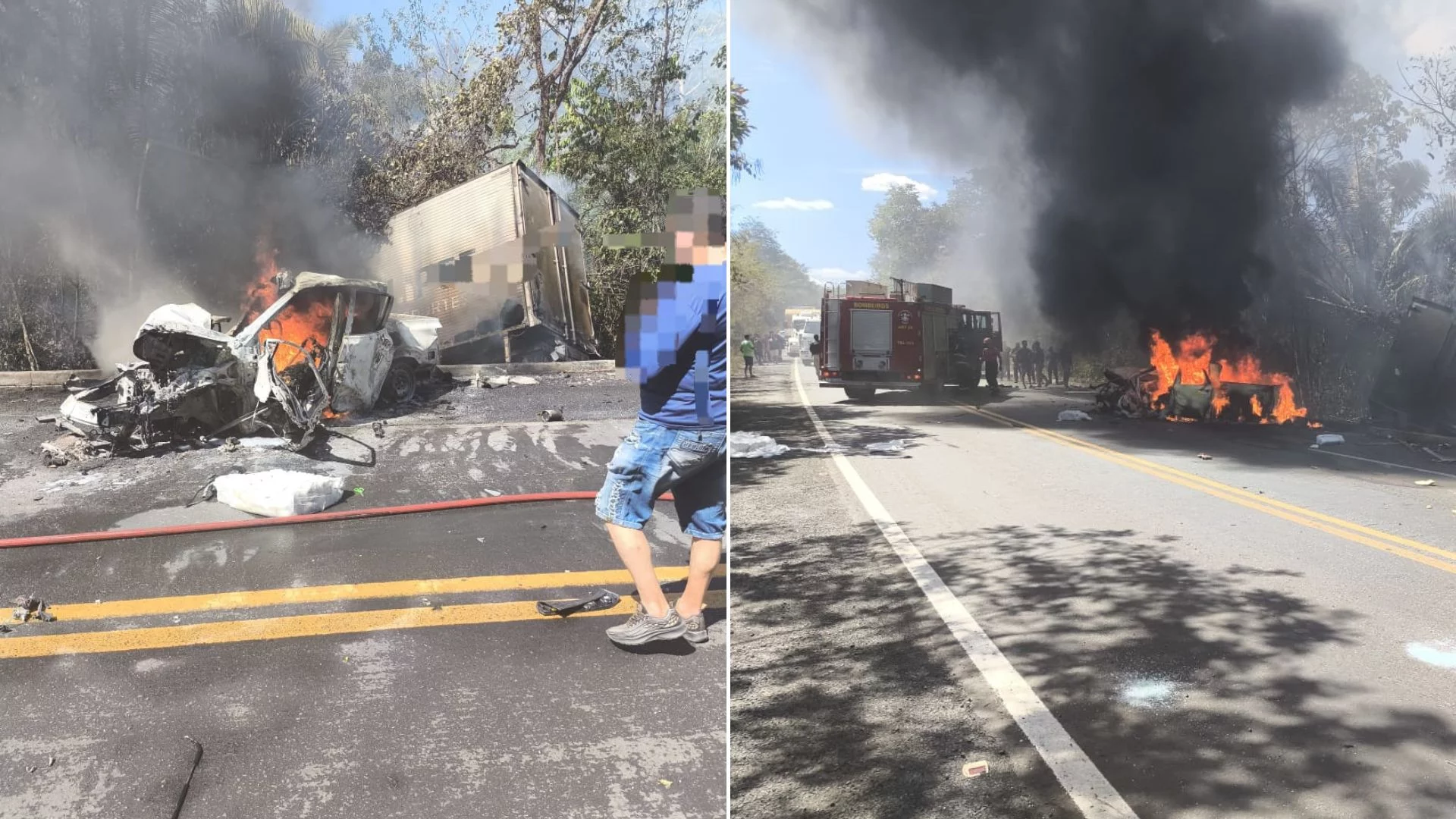 VÍDEO: Colisão deixa dois mortos e um ferido grave na BR-316