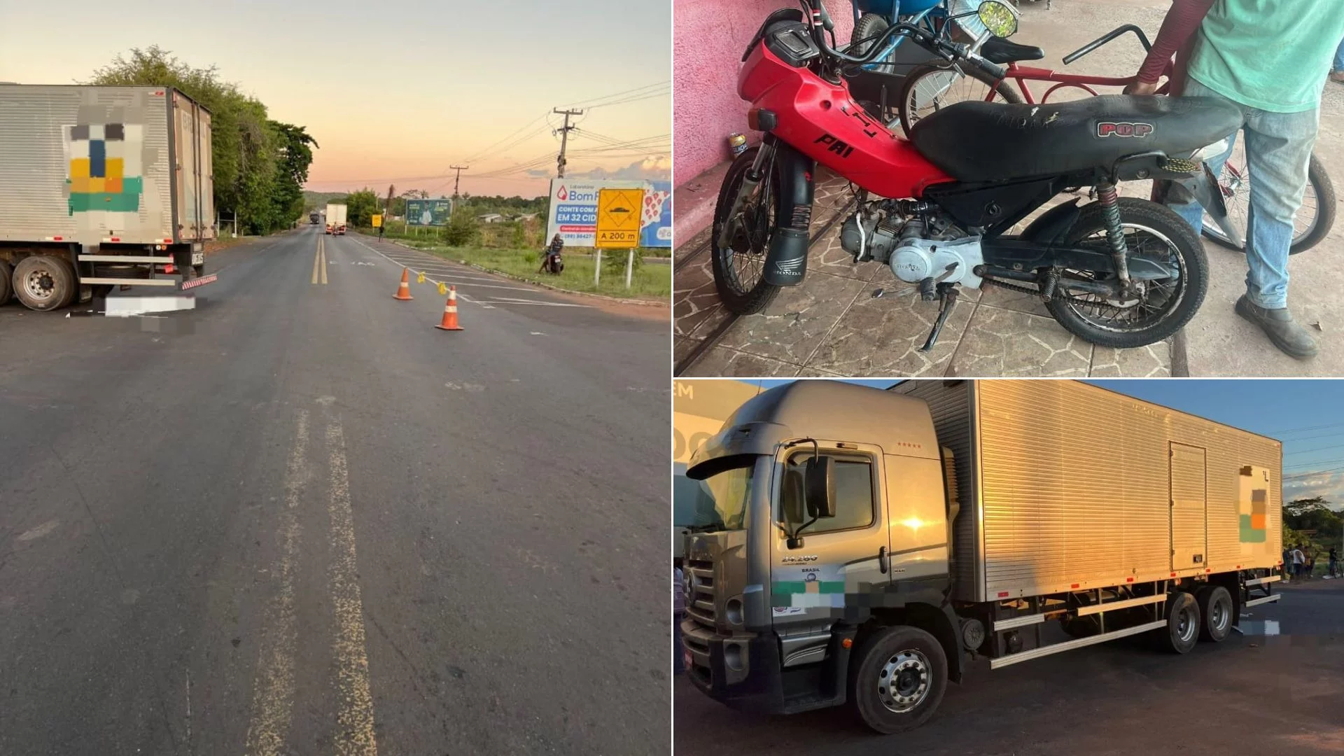 Adolescente morre após colidir moto em caminhão