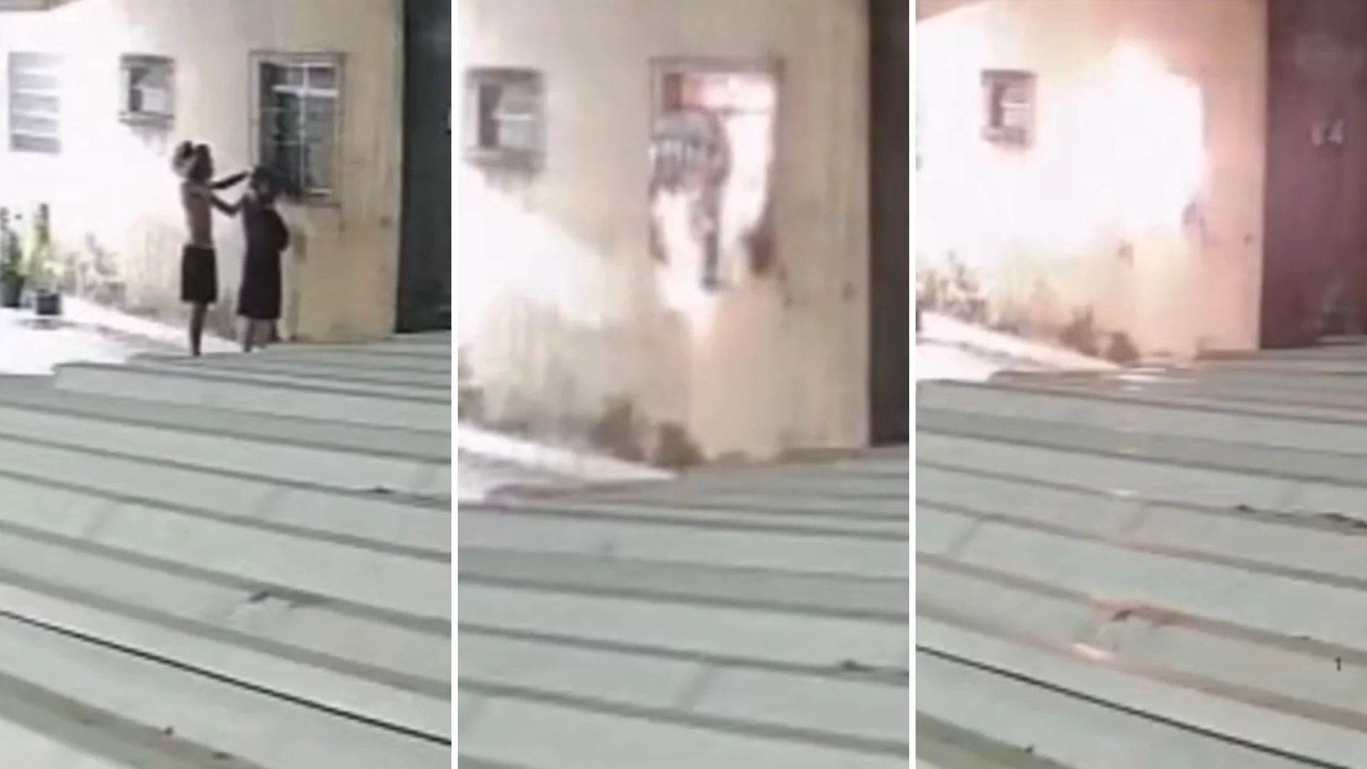 VÍDEO: Imagens mostram criminosos ateando fogo em apartamento de PM