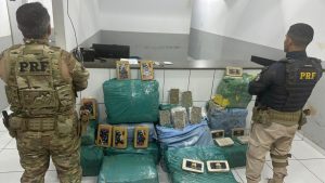 VÍDEO: PRF apreende mais de 360 kg de drogas em carga de milho