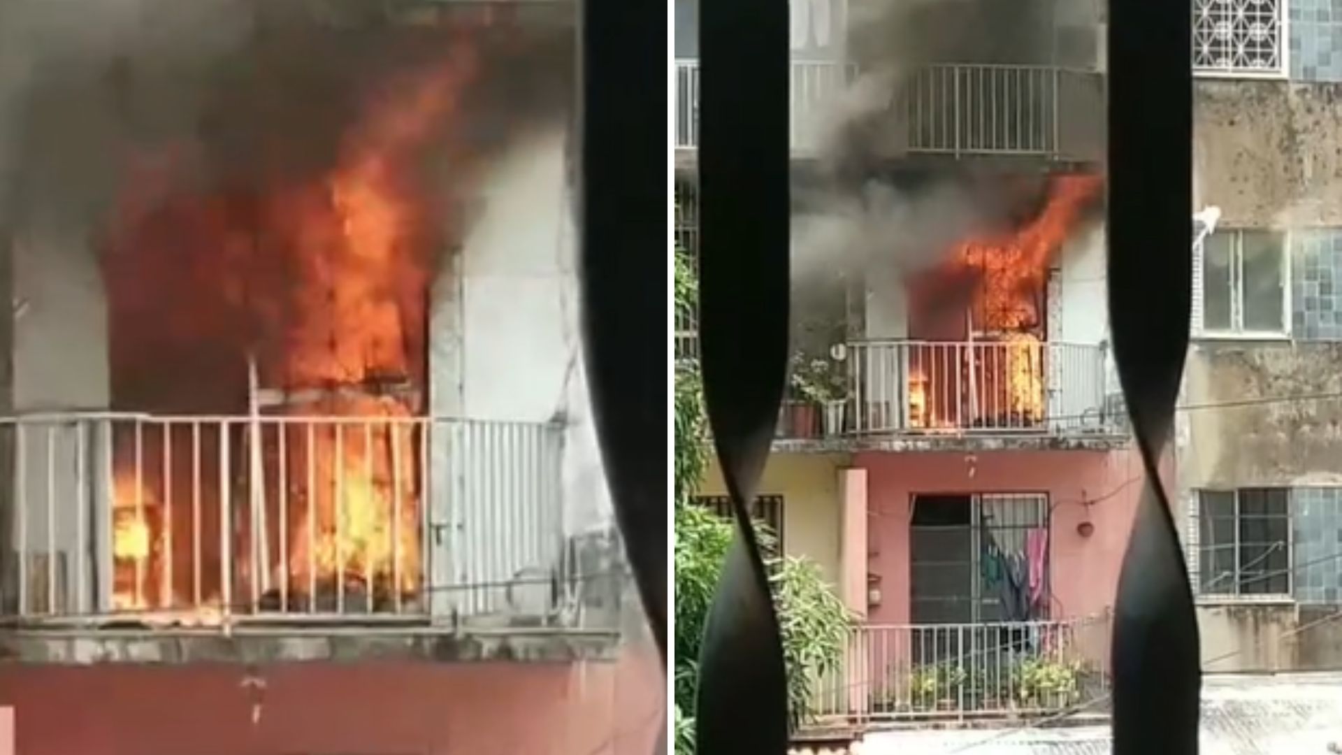 VÍDEO: Incêndio é registrado em apartamento na Grande Ilha