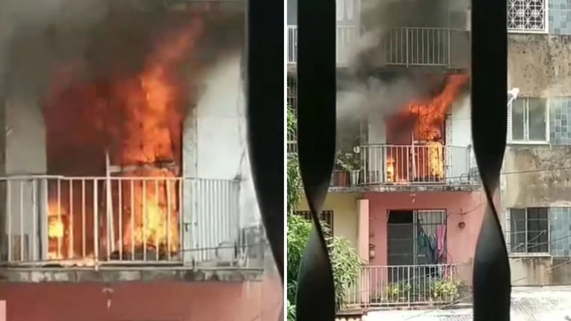 VÍDEO: Incêndio é registrado em apartamento na Grande Ilha