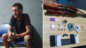 “Disciplina” de facção é preso com armas e drogas