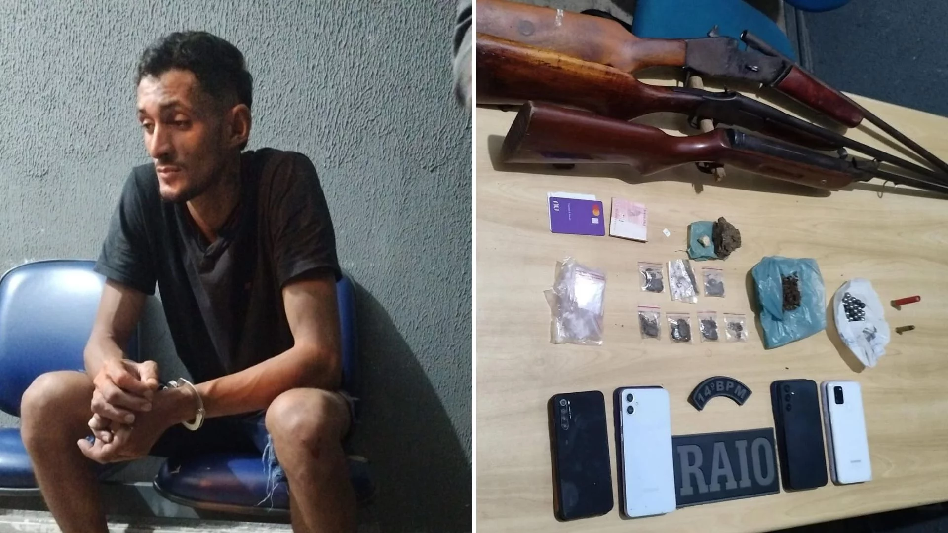 “Disciplina” de facção é preso com armas e drogas