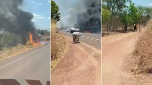 VÍDEO: Motociclista morre após colidir com carreta na BR-226