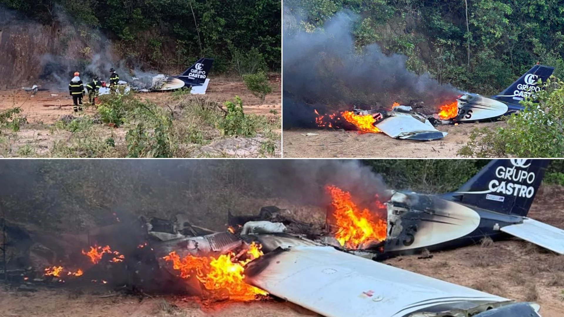 VÍDEO: Avião com vereador Beto Castro cai e pega fogo em Paço do Lumiar