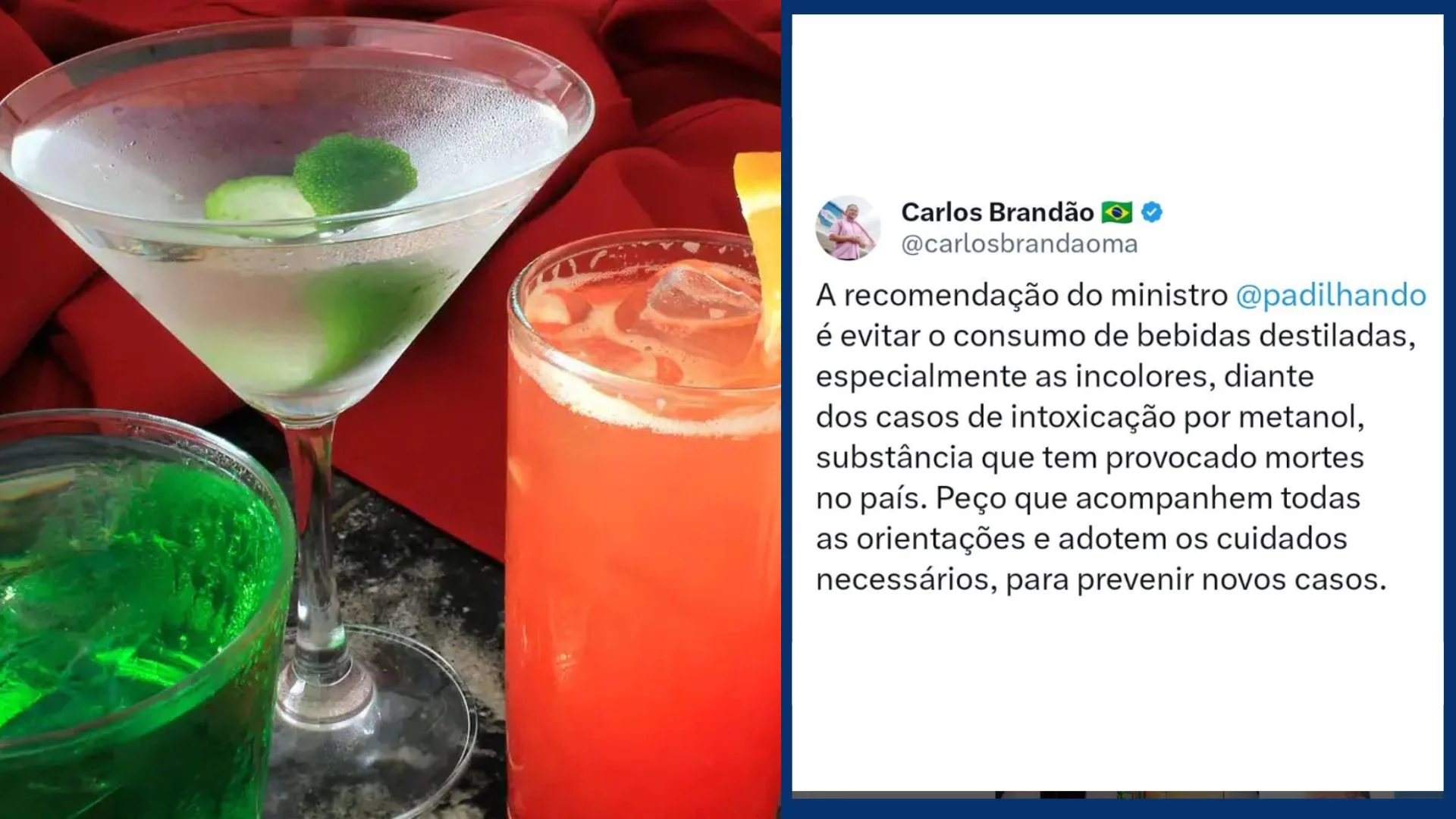 Brandão alerta população sobre risco de intoxicação por metanol