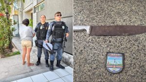 Mulher é presa suspeita de ameaçar os pais com facão