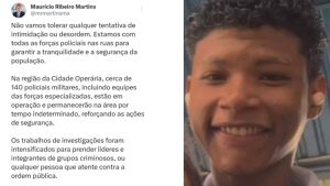 Secretário garante reforço após ataque a tiros na Cidade Operária