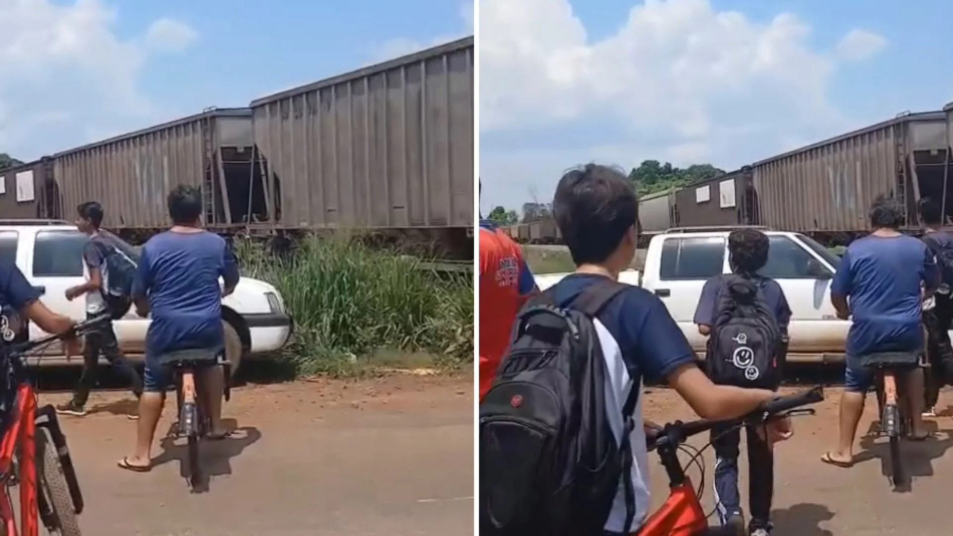 VÍDEO: Caminhonete é atingida por trem ao tentar atravessar linha férrea